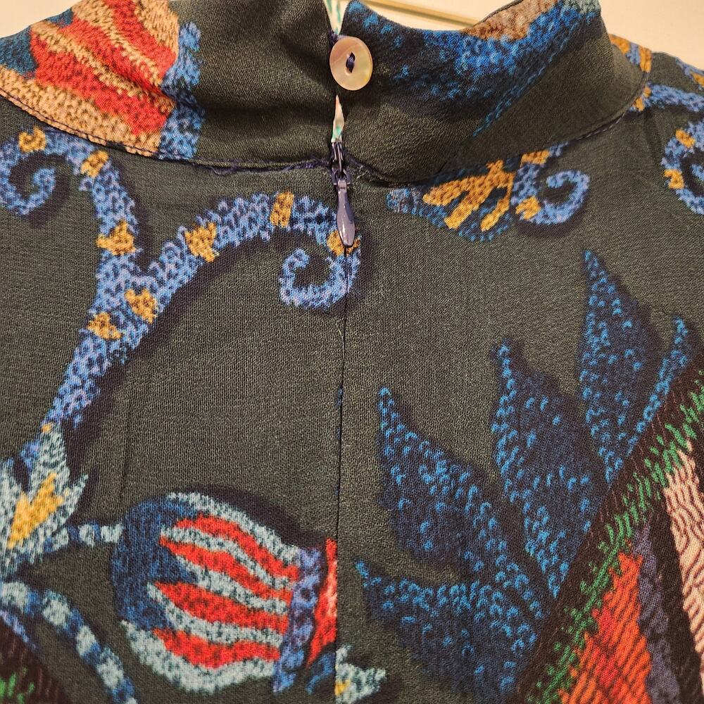 Farm Rio Anika Tapestry Tiered navy blue maxi dress size XL - Picture 5 of 7